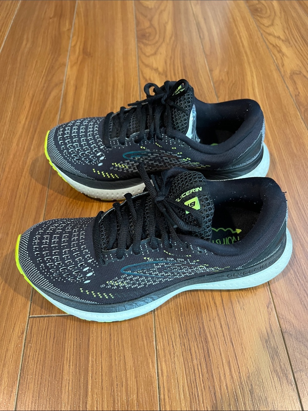 Brooks Black and Neon Green Women's Running Sneakers